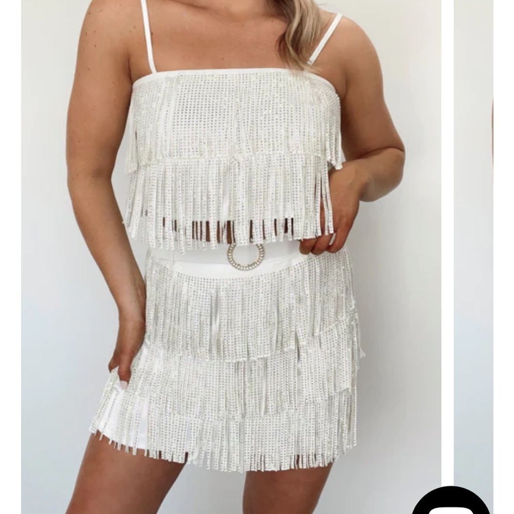 Lane 201 fringe disco diva skirt size S